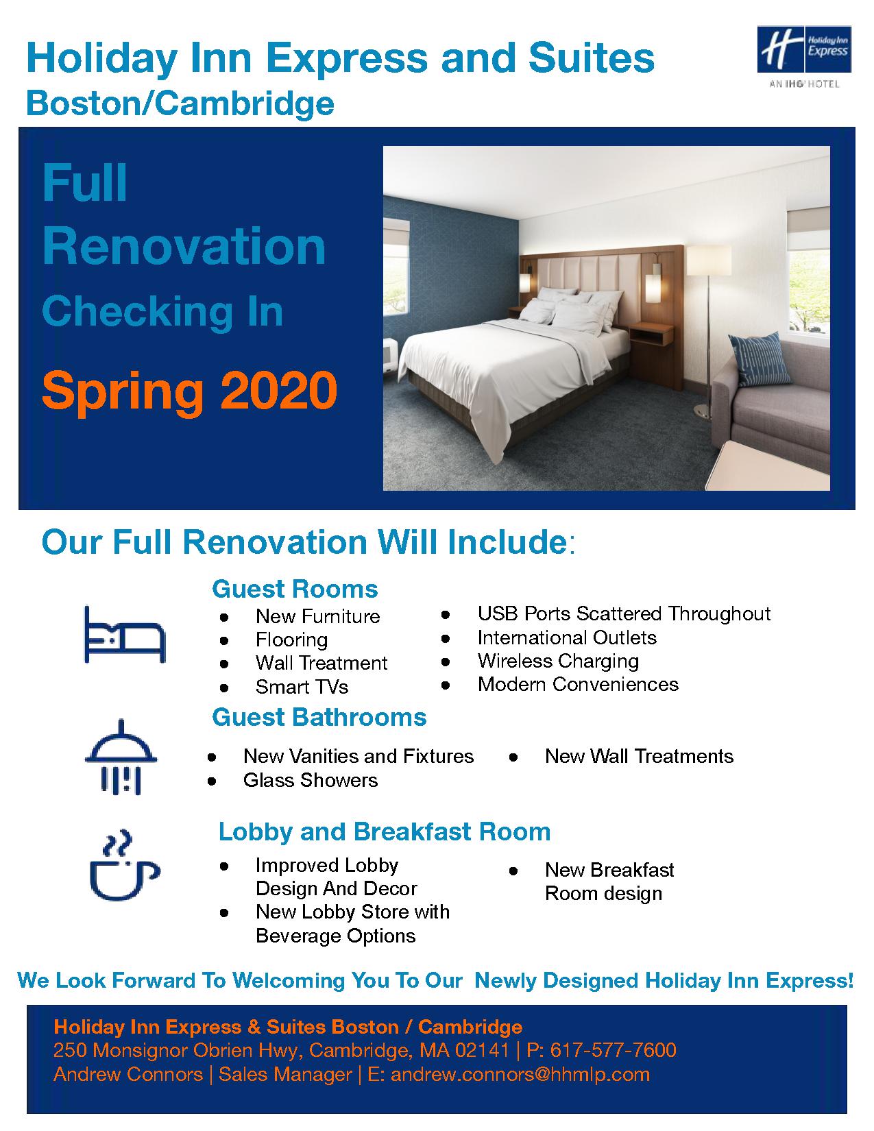 Holiday Inn Express Cambridge Renovation Flyer 2020 